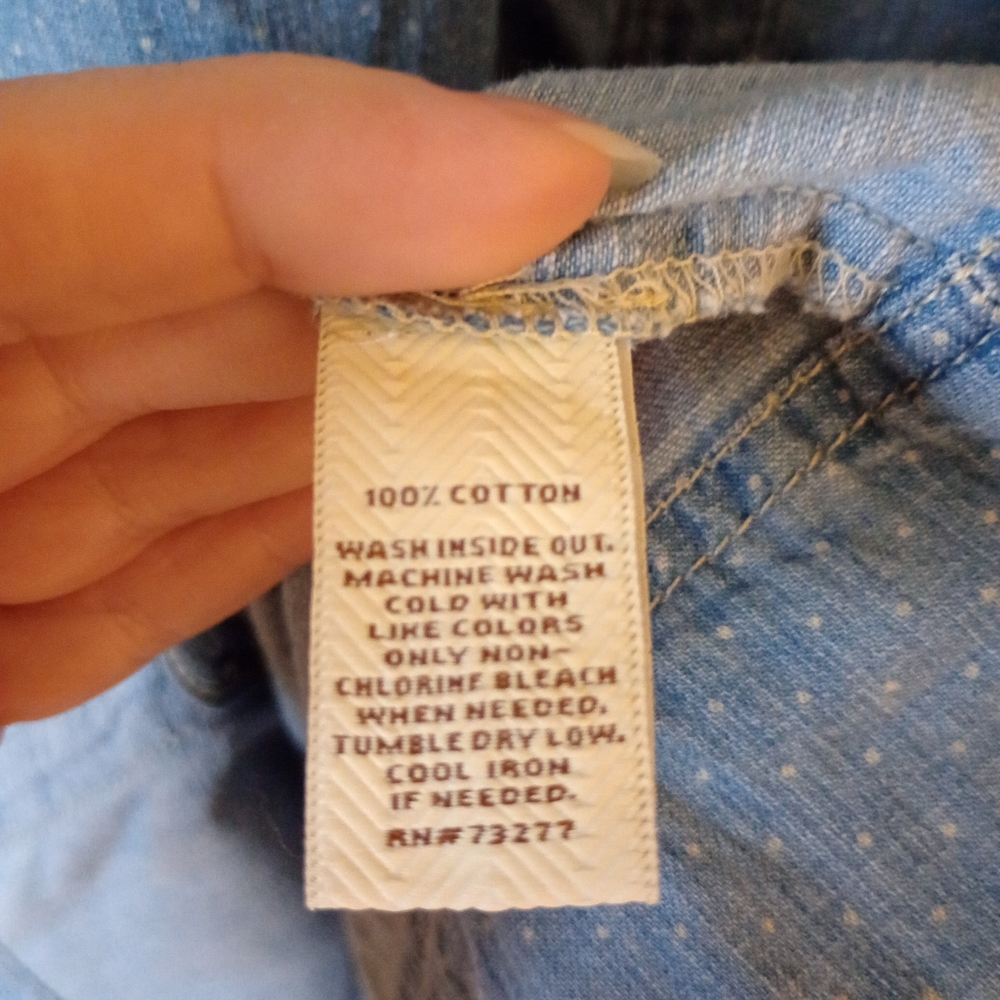 Sonoma Chambray Cotton Shirt Dress with Belt Size Medium - Picture 15 of 15